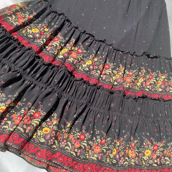 Grunge fairy silk chiffon tiered ruffle maxi skirt - Picture 2 of 5